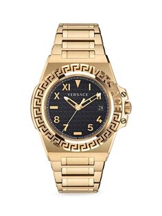 Часы Greca Reaction из желтого золота с браслетом Versace, желтый