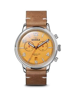 Часы с хронографом Traveller с двумя глазами Shinola, золотой