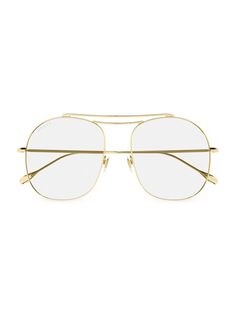 Солнцезащитные очки квадратной формы из металла 58MM Fashion Show Gucci, золотой