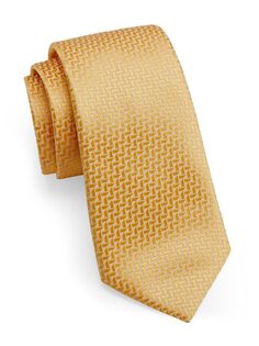 Шелковый жаккардовый галстук Giorgio Armani, желтый