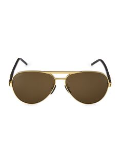 Солнцезащитные очки-пилоты Gucci Logo 60MM Gucci, золотой