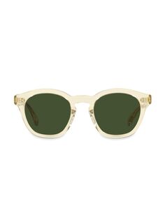 Круглые зеркальные солнцезащитные очки Rorke 47 мм Oliver Peoples, бежевый