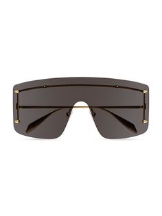 Металлические солнцезащитные очки Spike Studs 99MM Alexander McQueen, золотой