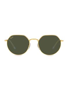 Круглые солнцезащитные очки неправильной формы 53 мм Ray-Ban, золотой