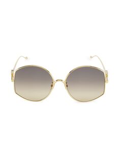 Круглые солнцезащитные очки 60 мм Loewe, золотой