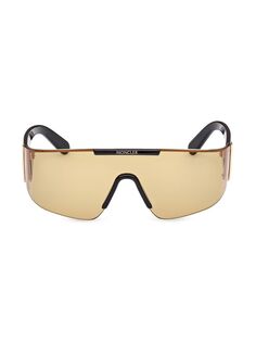 Солнцезащитные очки Ombrate с металлическим щитком Moncler, черный