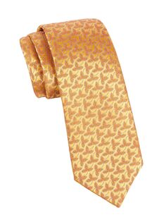 Шелковый галстук с геометрическим рисунком Fleur Charvet, золотой