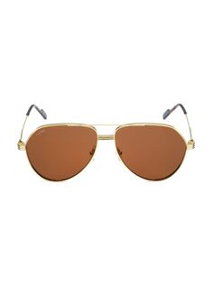 Солнцезащитные очки-авиаторы 61MM Cartier, золотой