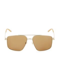 Солнцезащитные очки-авиаторы Gucci Logo 60MM Gucci, золотой