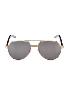 Солнцезащитные очки-пилоты Exception 60MM Cartier, золотой