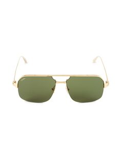 Солнцезащитные очки-авиаторы из металла с винтом 59 мм Cartier, золотой