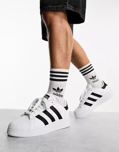 Бело-черные кроссовки adidas Originals Superstar XLG, бело-черный