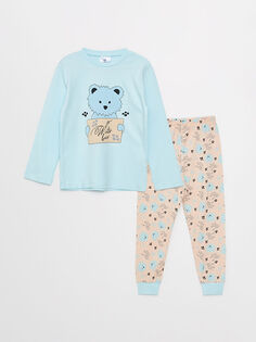 Пижамный комплект для девочек с круглым вырезом и длинными рукавами Luggi Baby