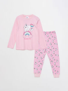 Пижамный комплект для девочек с круглым вырезом и длинными рукавами Luggi Baby