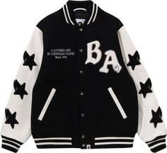 Куртка BAPE A Bathing Ape Relaxed Fit Varsity Jacket &apos;Black&apos;, черный