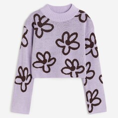 Свитер H&amp;M Kids Boxy Rib-knit, сиреневый H&M