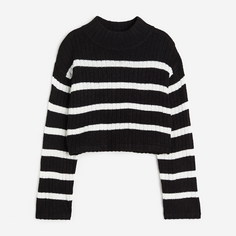 Свитер H&amp;M Kids Boxy Rib-knit, черный/белый H&M