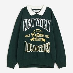 Свитшот H&amp;M Kids Oversized New York, темно-зеленый H&M