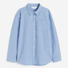 Рубашка H&amp;M Kids Cotton Poplin, синий H&M