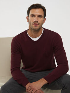 Классический тонкий мужской трикотажный свитер с V-образным вырезом и длинными рукавами Southblue