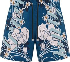 Шорты Amiri Floral Swim Trunk, синий