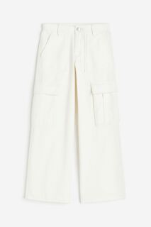 Брюки H&amp;M Kids Wide Leg Low Cargo, белый H&M