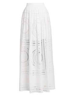 Кружевная макси-юбка Sangallo Alberta Ferretti, белый