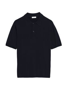 Трикотажная рубашка-поло с коротким рукавом Sandro, синий