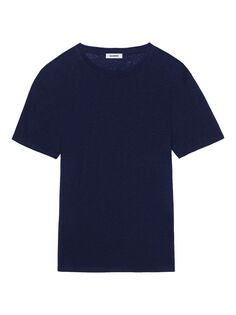 Льняная футболка Sandro, синий