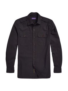 Рубашка из хлопкового поплина Ralph Lauren Purple Label, черный