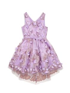Платье из тюля с цветочной аппликацией для маленьких девочек и девочек Christian Siriano, сиреневый