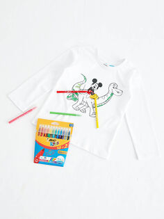 Свитшот с принтом Disney для мальчика и стираемые мелки LCW Baby