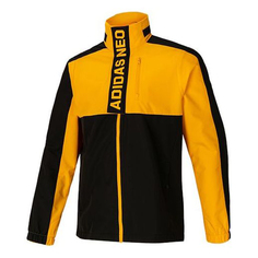 Куртка Adidas neo CS C/B WB Casual Sports Black Gold Colorblock, Черный/Желтый