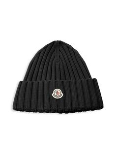 8 Moncler Palm Angels Шерстяная шапка с логотипом Moncler Genius, черный