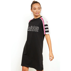 Платье-футболка Adidas Originals Racing, черный/мультиколор
