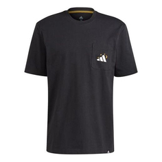 Футболка Adidas Mandala Tee M Printing Sports Round Neck Short Sleeve Black, Черный
