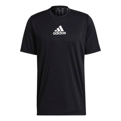 Футболка Adidas Logo Printing Training Sports Round Neck Short Sleeve Black, Черный
