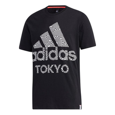 Футболка Adidas Tyo Ss Tee M Alphabet Printing Casual Sports Short Sleeve Black, Черный