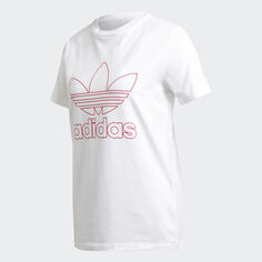 Футболка Adidas Originals Outline Trefoil, белый/розовый