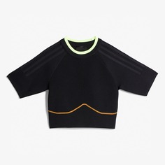Топ adidas Ivy Park Knit Crop, черный/оранжевый/салатовый