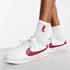 Кроссовки Nike Cortez Trainers In White And Red, белый
