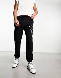 Брюки Hollister Tech Leg Logo Relaxed Fit Cuffed, черный