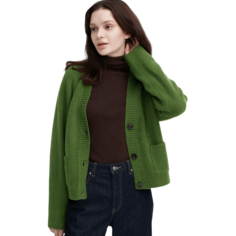 Жакет Uniqlo Souffle Yarn, зеленый