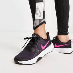 Кроссовки Nike Training City Rep, черный/розовый