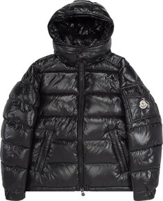 Пуховик Moncler Maya Hooded Puffer Shiny, черный