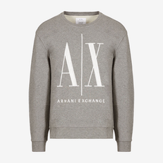 Свитшот Armani Exchange Icon Logo Crew Neck, темно-серый