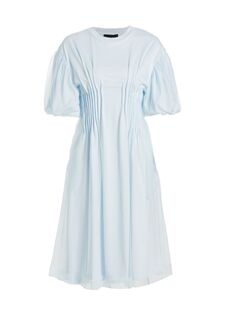 Платье-футболка из хлопкового джерси и тюля Simone Rocha, синий