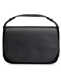 Сумка-тоут Hugo Boss Grained-leather Bag With Embossed Logo, черный