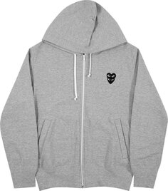 Толстовка Comme des Garçons PLAY Heart Logo Zip Up Hooded Sweatshirt &apos;Grey&apos;, серый