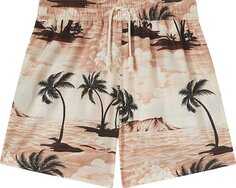 Шорты для плавания Palm Angels Hawaiian Dream Swimshorts &apos;Beige/Black&apos;, кремовый